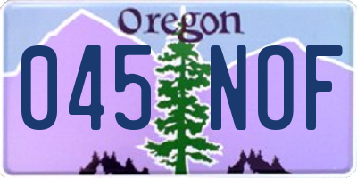 OR license plate 045NOF