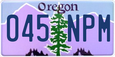 OR license plate 045NPM
