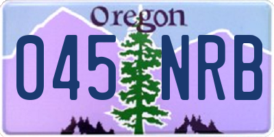 OR license plate 045NRB