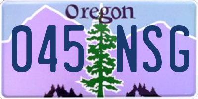 OR license plate 045NSG