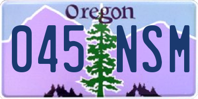OR license plate 045NSM