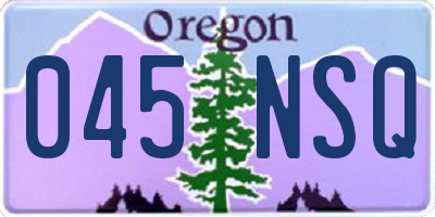 OR license plate 045NSQ