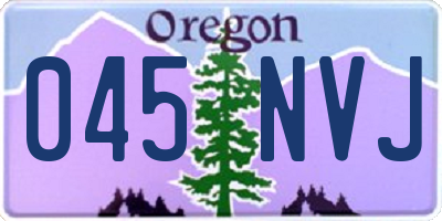OR license plate 045NVJ