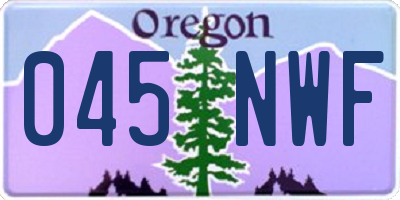 OR license plate 045NWF