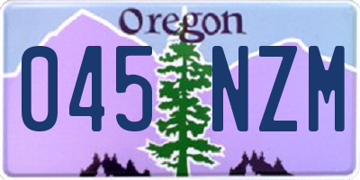 OR license plate 045NZM