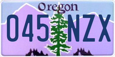 OR license plate 045NZX