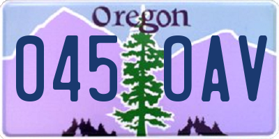 OR license plate 045OAV