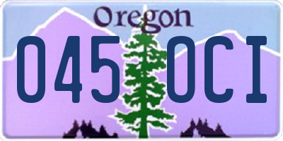 OR license plate 045OCI