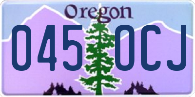 OR license plate 045OCJ