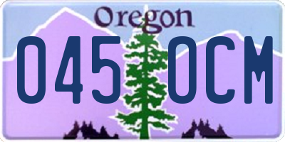 OR license plate 045OCM