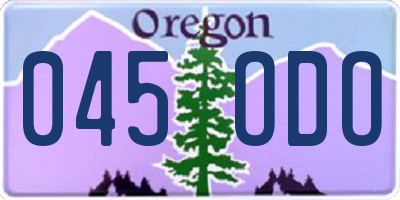 OR license plate 045ODO