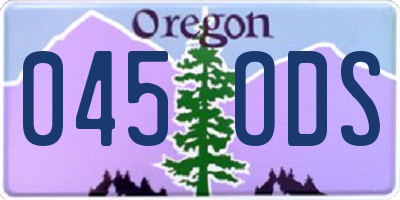 OR license plate 045ODS