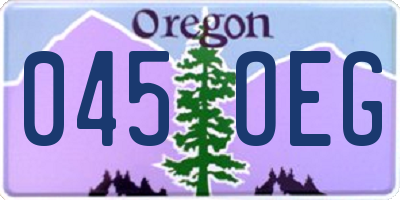 OR license plate 045OEG