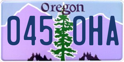 OR license plate 045OHA