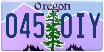 OR license plate 045OIY