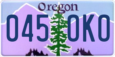 OR license plate 045OKO