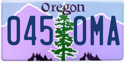 OR license plate 045OMA