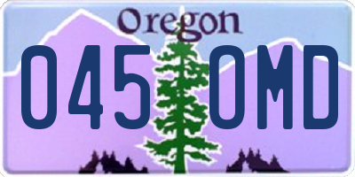 OR license plate 045OMD