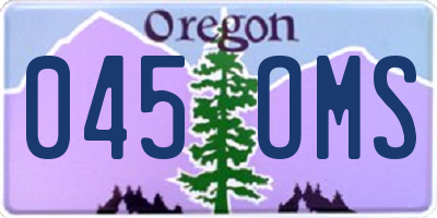 OR license plate 045OMS