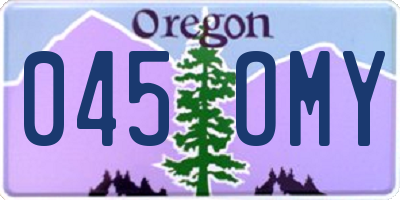 OR license plate 045OMY