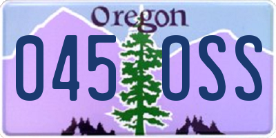 OR license plate 045OSS
