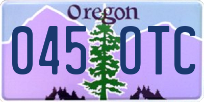 OR license plate 045OTC