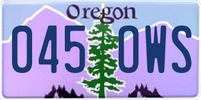 OR license plate 045OWS