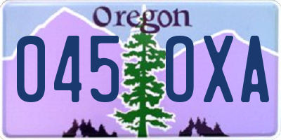 OR license plate 045OXA