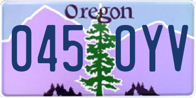 OR license plate 045OYV