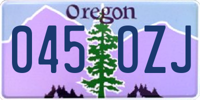 OR license plate 045OZJ