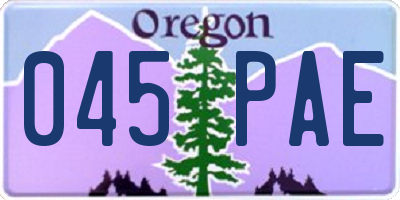 OR license plate 045PAE