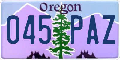 OR license plate 045PAZ