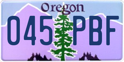 OR license plate 045PBF