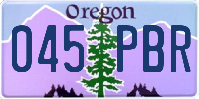 OR license plate 045PBR