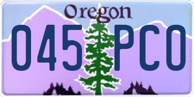OR license plate 045PCO