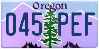 OR license plate 045PEF
