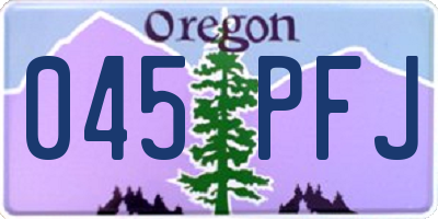 OR license plate 045PFJ