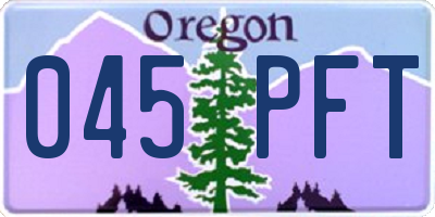 OR license plate 045PFT