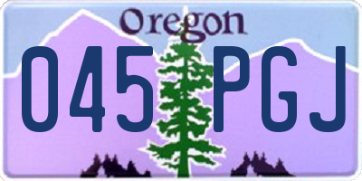 OR license plate 045PGJ