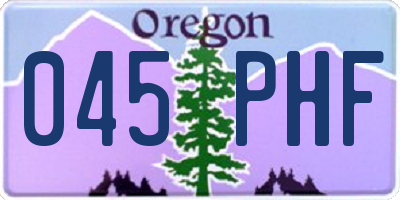 OR license plate 045PHF
