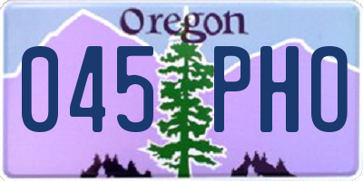 OR license plate 045PHO