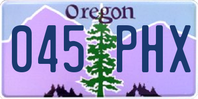 OR license plate 045PHX
