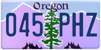 OR license plate 045PHZ