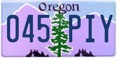 OR license plate 045PIY