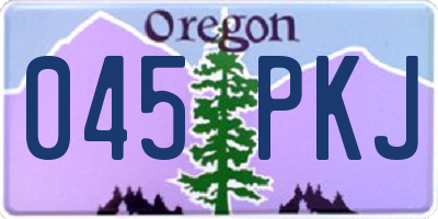 OR license plate 045PKJ