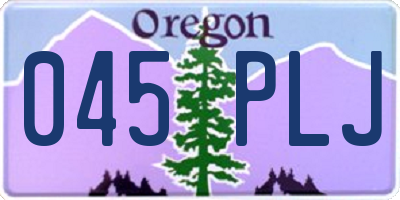 OR license plate 045PLJ
