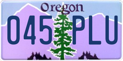 OR license plate 045PLU