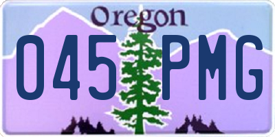 OR license plate 045PMG