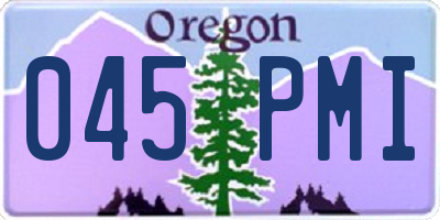 OR license plate 045PMI