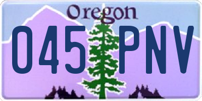 OR license plate 045PNV